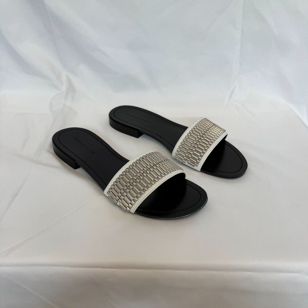 Kendall + Kylie Women's Kennedy Embellished Leather Slide Sandals Size 8.5